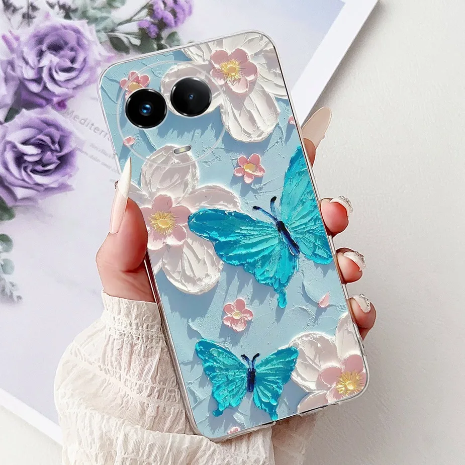 Stylish Butterfly Painted Soft Slim Phone Case with Bumper