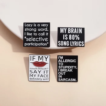 Text Quotes Enamel Pins Brooches Lapel Badges  4
