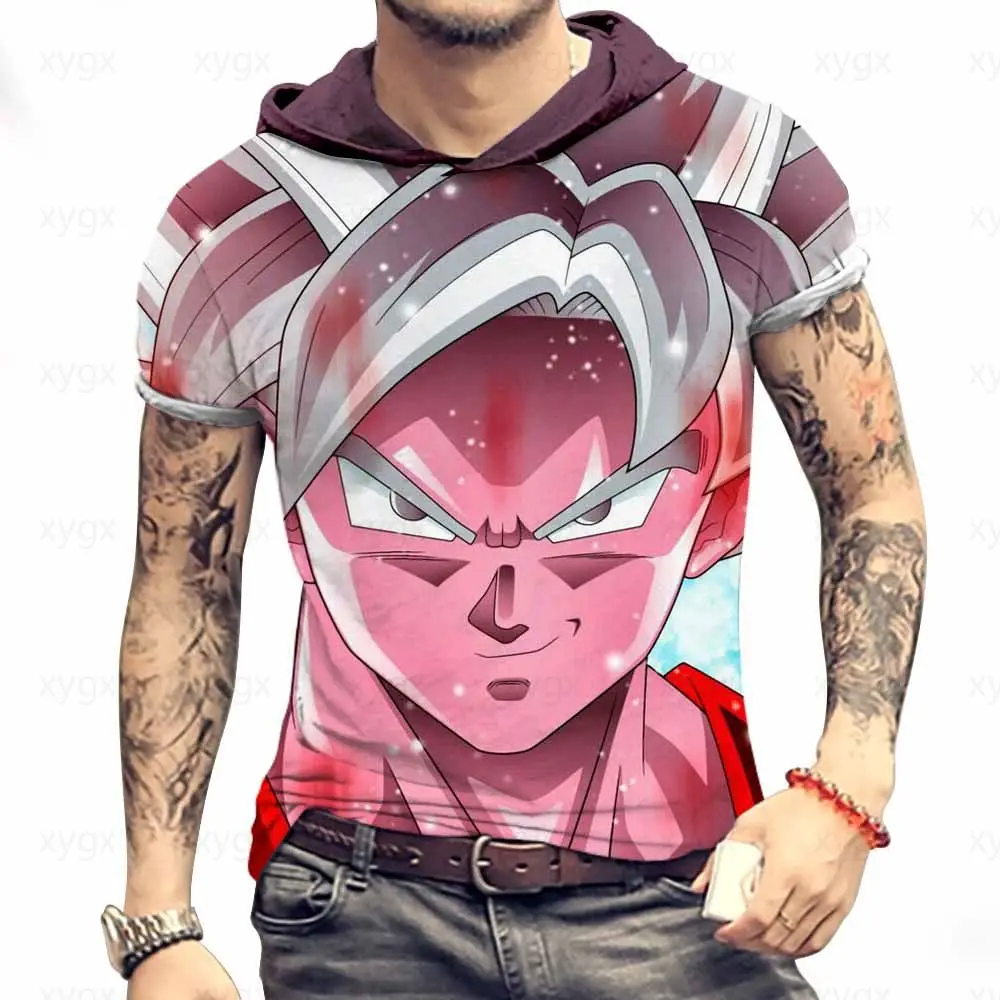 T-Shirt Con Cappuccio Da Uomo T-Shirt Harajuku Style Dragon Ball Z Top Abbigliamento Manica Corta Essentials T-Shirt Uomo Goku Trend Y2K Nuovo