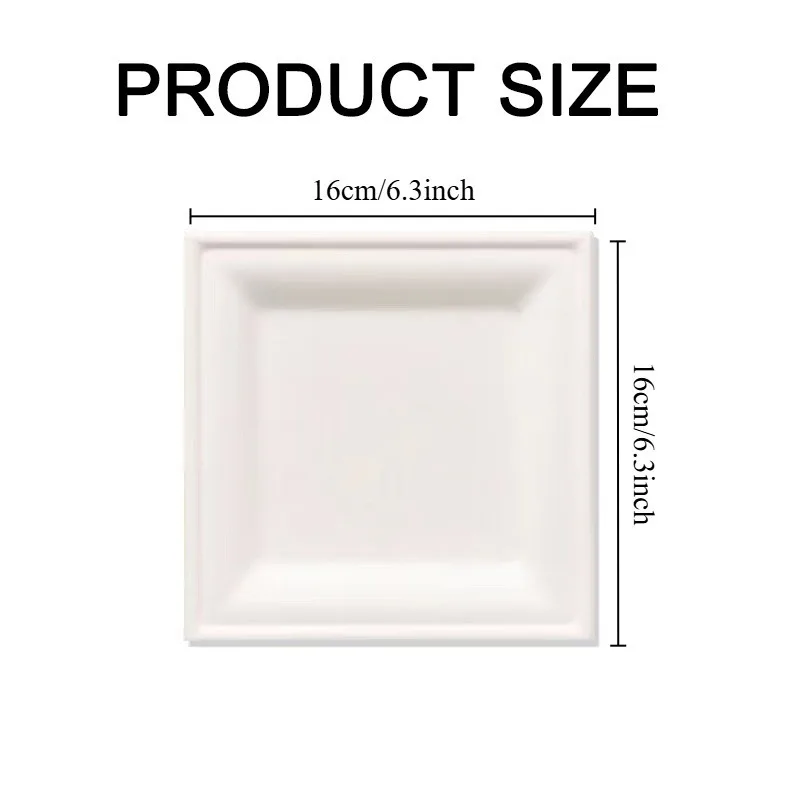 20/50PCS White Disposable Square Paper Plates Eco-friendly Paper Food Plates Barbecue Salad Bread Dessert Party Tableware