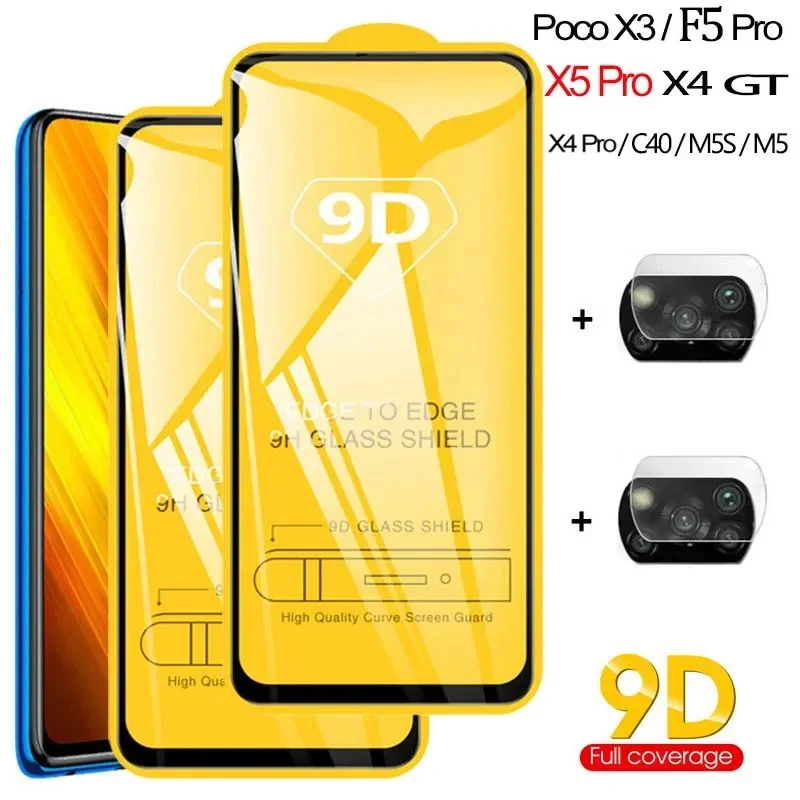 Poco X3, Poco-X5 X5 F5 Pro Vetro Temperato Per Poco X3 Pro Glass X5 M5S M5 Film Poko F5 F4 Gt Xiaomi Poco X3 Pro Screen Protector