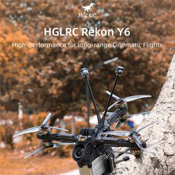 HGLRC Rekon Y6 Drone FPV quadricottero a lungo raggio da 5 pollici - Kit analogico / al chiaro di luna / Versione O4 Pro SPECTER F722 40A 2004 1800KV 6S