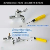 1ชิ้นลูกบิดก๊อกน้ำปุ่ม DIA ทั่วไปสำหรับเปลี่ยนโทนสีเงินน้ำสำหรับอาบน้ำขั้นตอนที่สำคัญร้อนเย็นอาบน้ำควบคุมกลางแจ้ง 4