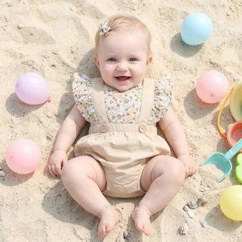 Baby Girls Floral Bodysuits Infants Clothing Sleeveless Cute Summer Princess