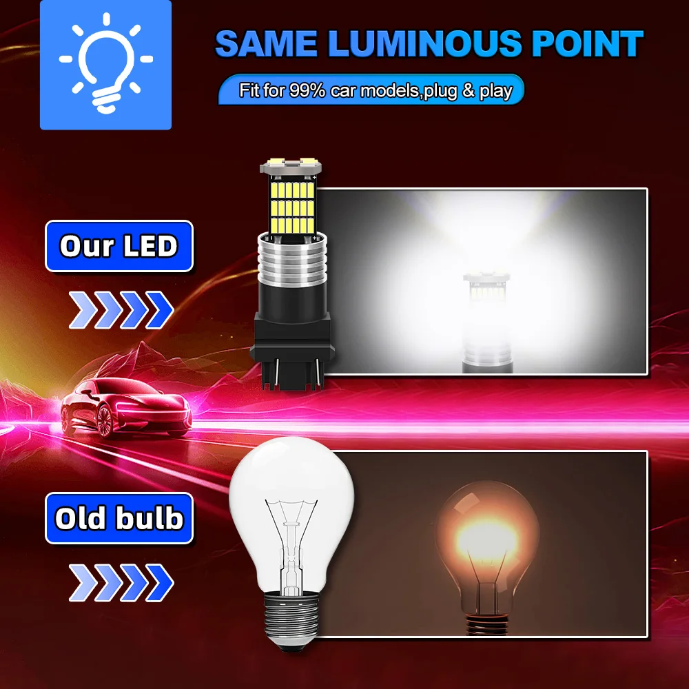 LED �극��ũ ����Ʈ Blub 3157 P27/7W T25 ���� �����Ʈ 12V Canbus ���� ���� 6000K For Ford E-150 2002 2003 2004 2005 2006 2007-2014