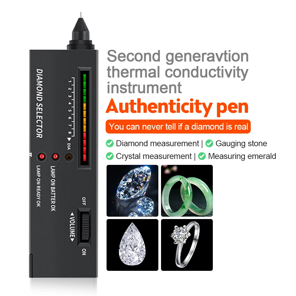Diamond tester second-generation thermal conductivity meter drill measuring pen hardness discriminator for diamond jade crystal
