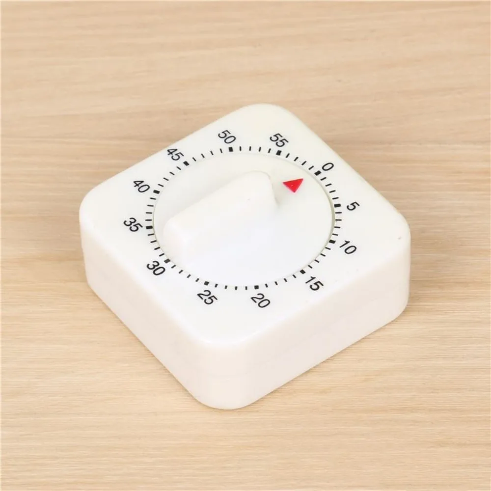 주방 타이머, 기계식 회전 타이머, 학생 문제 해결용, 귀여운 주방용 창의적인 사각형 알람 시계, 배터리 필요 없음