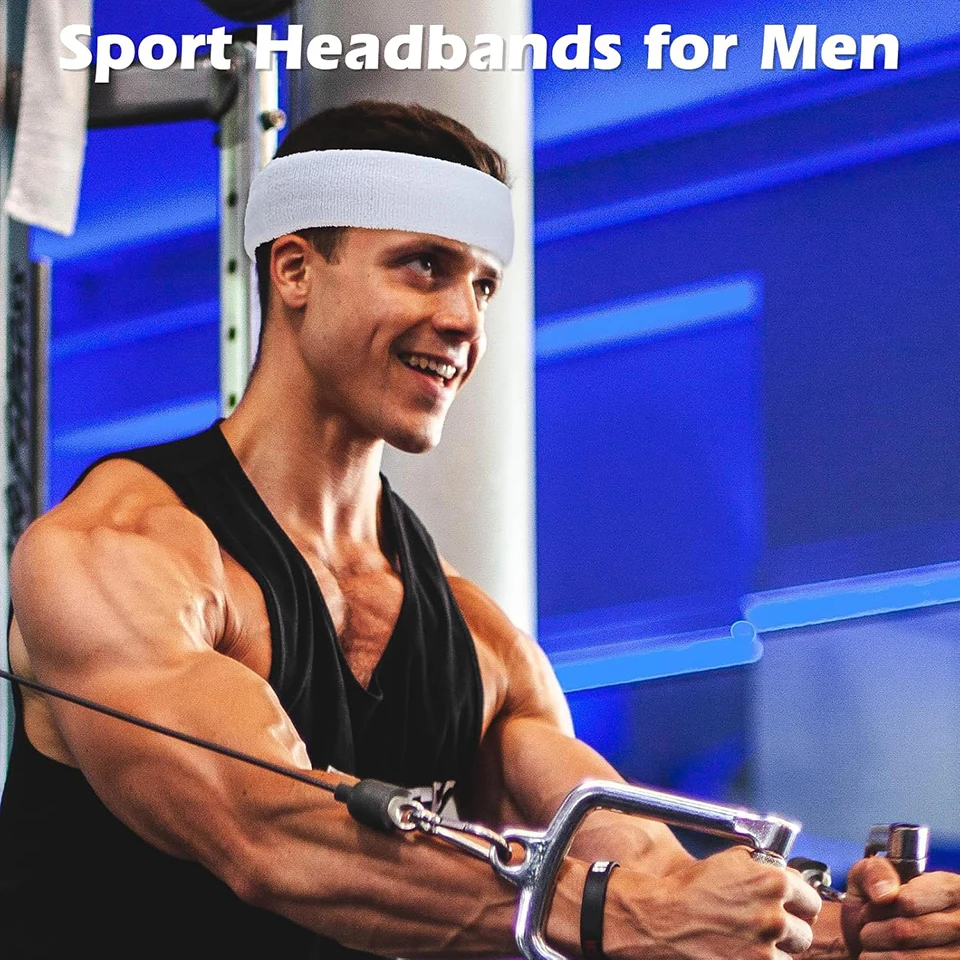 Sports Headband AOLIKES 1PCS Sweatbands for Men Women Terry Cloth For Tennis Running Basketball Working Out