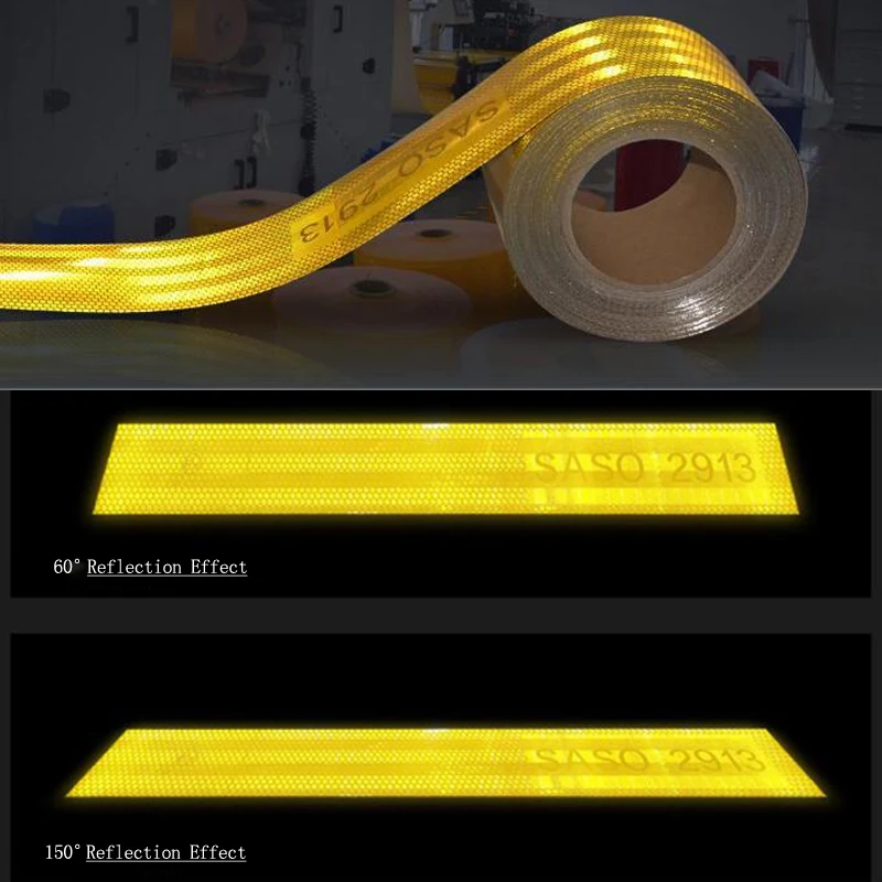

SASO 2913 Reflective PET Tape Self-Adhesive Warning Reflective Material For Truck