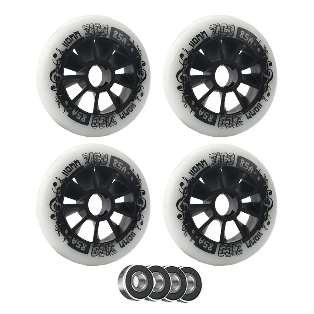 Inline Skate Wheels 90/100/110mm Skate Replacement Wheels with Bearings Indoor Outdoor Roller 4 Pack