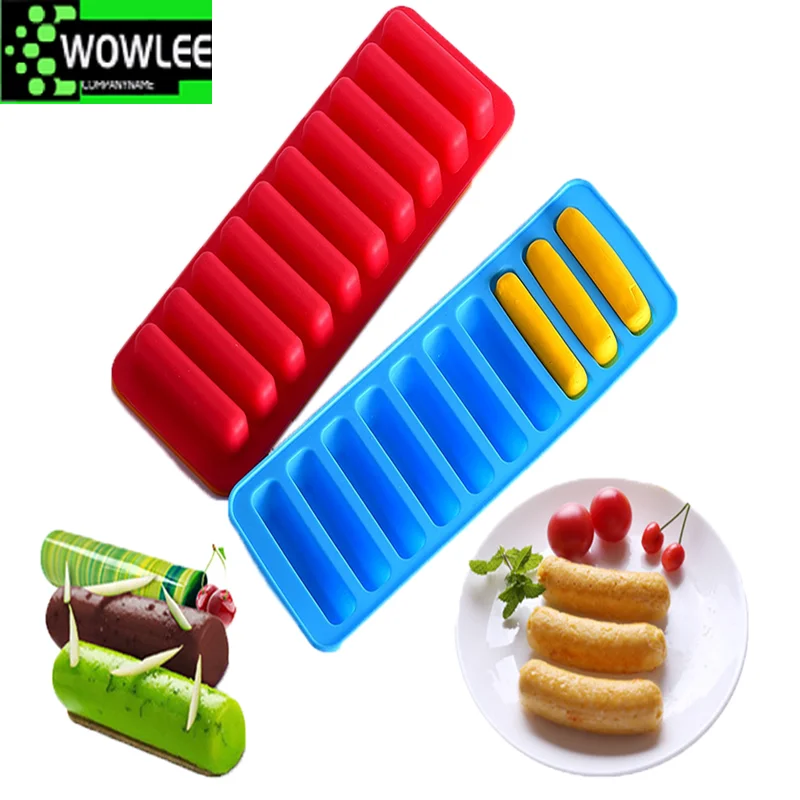 

10 Holes Finger Shaped Silicon Cookies Chocolate Jelly Candy Cake Bakeware Mold Pastry Bar Ice Block Mould Baking Tools