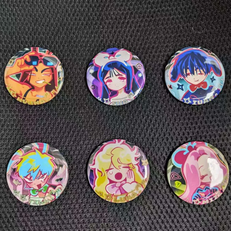 AlienStages – Set De 6 Badges émaillés Till & Ivan – Chibi Mignon – 58 Mm