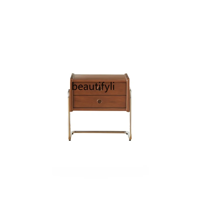

Zhonggu Solid Wood Bedside Cabinet Retro Bedroom Storage Organizer Storage Cabinet Small Apartment Bedside Cabinet