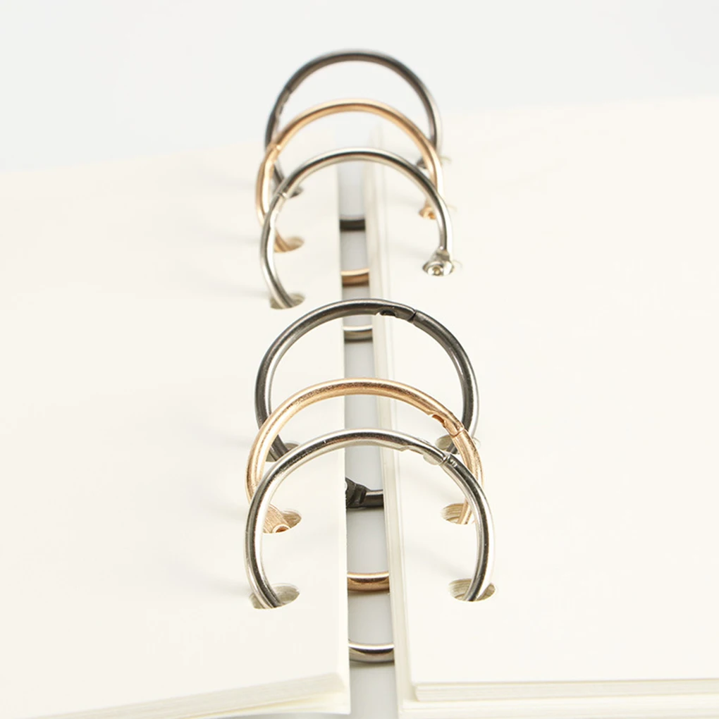 50 Pieces Binder Rings DIY Opening Albums Book Hoops Hinged School Scrapbook Album Paper Ring Office Gold inner