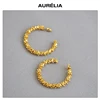 Fashion Europe Brass 18K Gold Plated 925 Silver Needle Sparkling Circle Earring Woman High Quality Charm Jewelry Trend