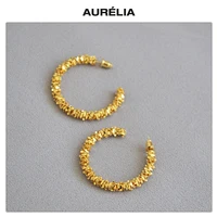 Fashion Europe Brass 18K Gold Plated 925 Silver Needle Sparkling Circle Earring Woman High Quality Charm Jewelry Trend