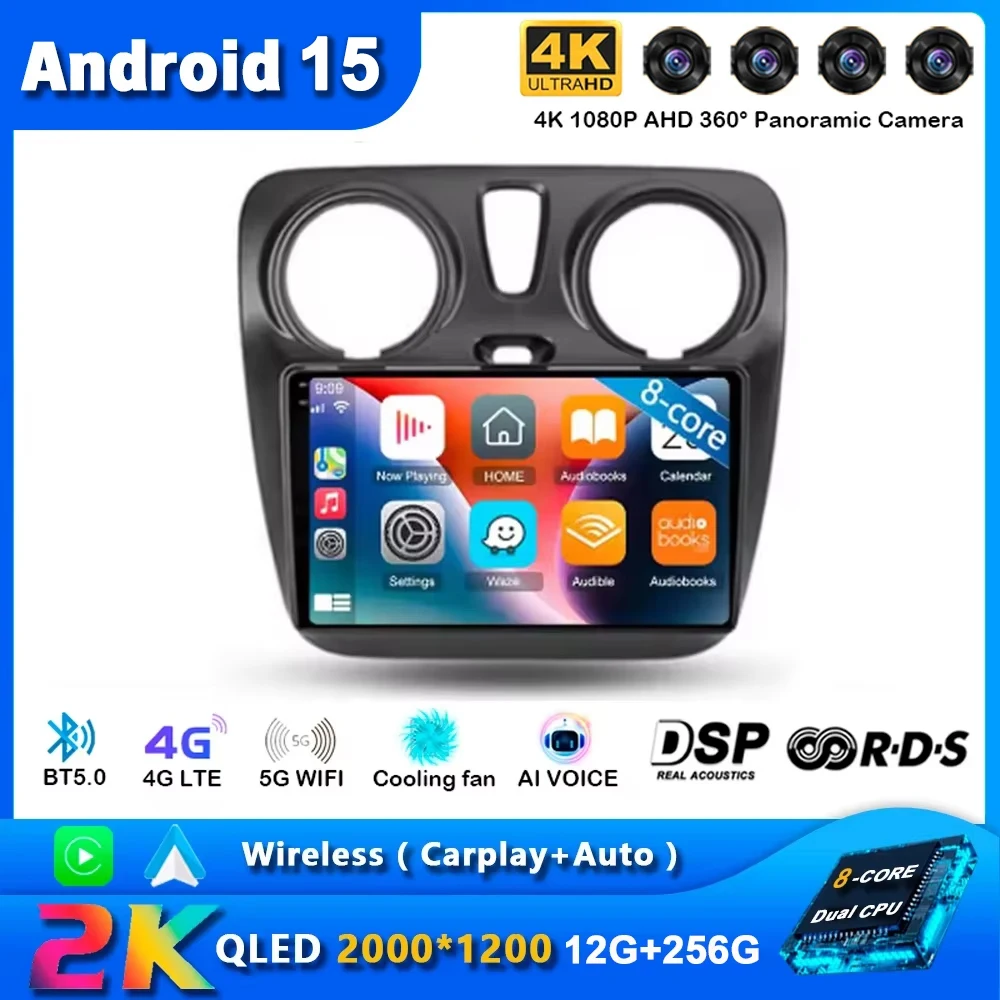 Android 15 Auto Carplay Car Radio For Renault Lodgy Dacia Dokker 2012-Navigation GPS Multimedia Player Stereo WiFi+4G BT car multimedia player,car radio