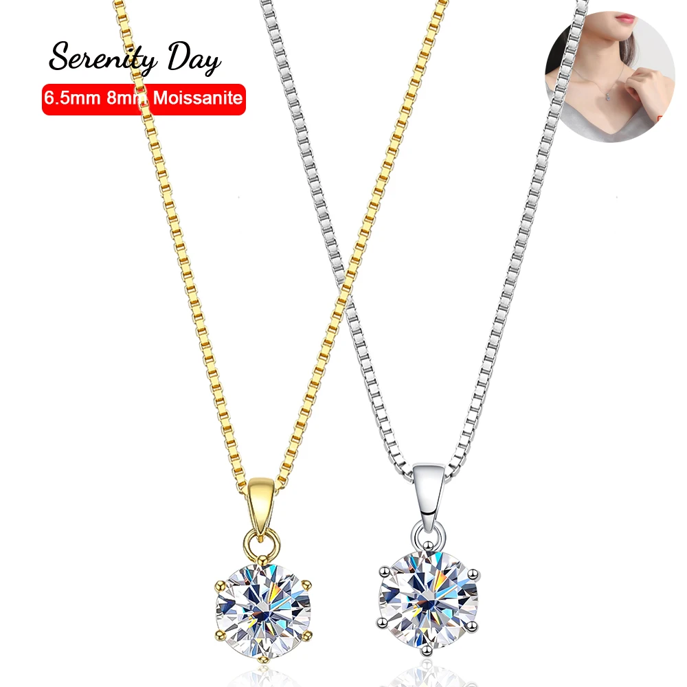 

Classics Six Claw D Color 1/2 Carat Moissanite Necklace For Women S925 Sterling Silver Pendant Neck Chain Plate Pt950 Jewelry
