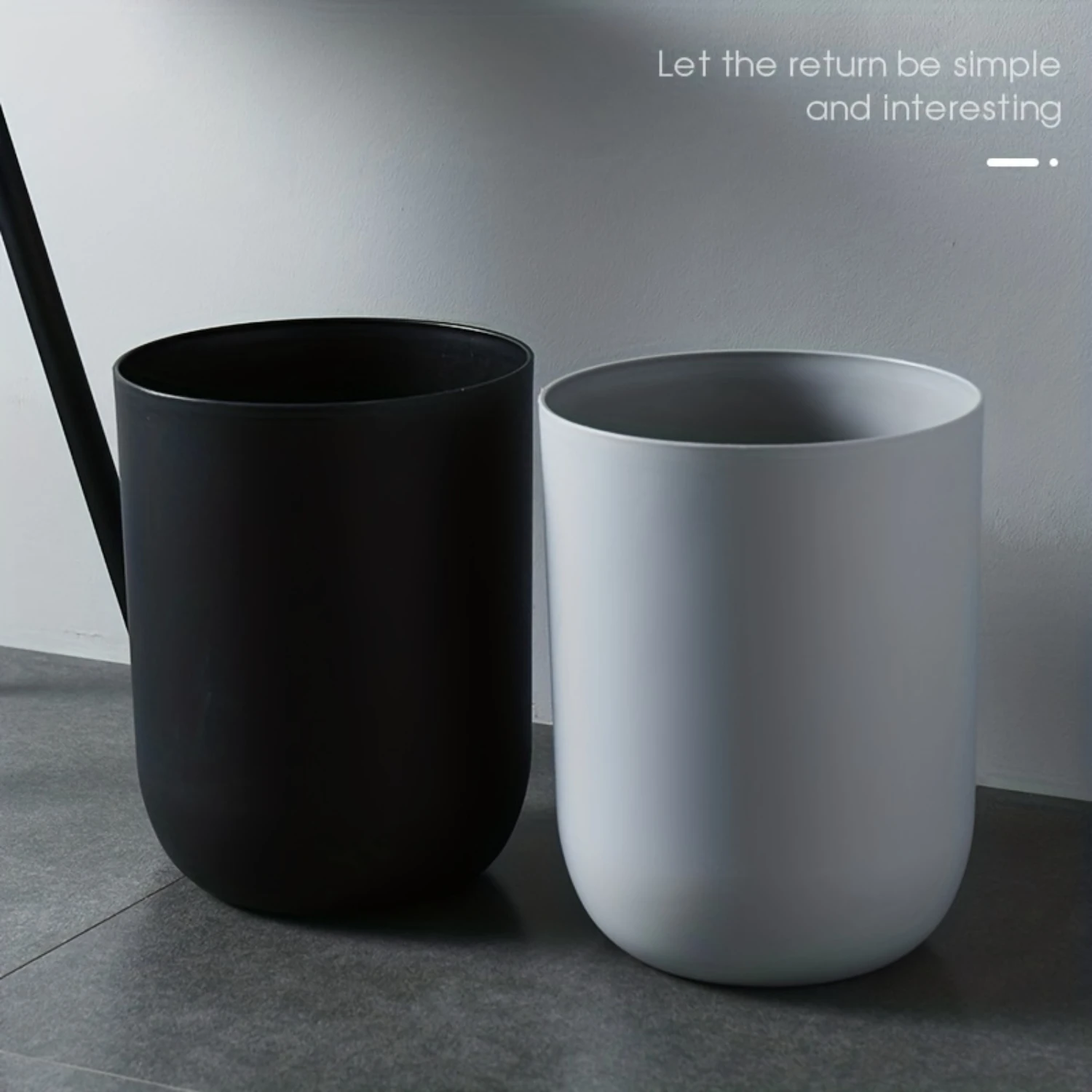 Durable Plastic Trash Can for and Office Use-Lidless Design, Multiple Colors Available, for Living Room, Bedroom, Bathr