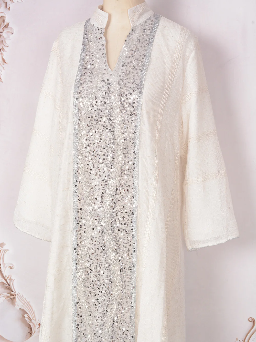 Eid Abayas Marokko Pailletten Gestickte Mesh Abaya Frauen Muslimischen Langes Kleid Türkei Dubai Saudi Islam Arabischen Robe Jalabiya Party Kleid – Detail 13