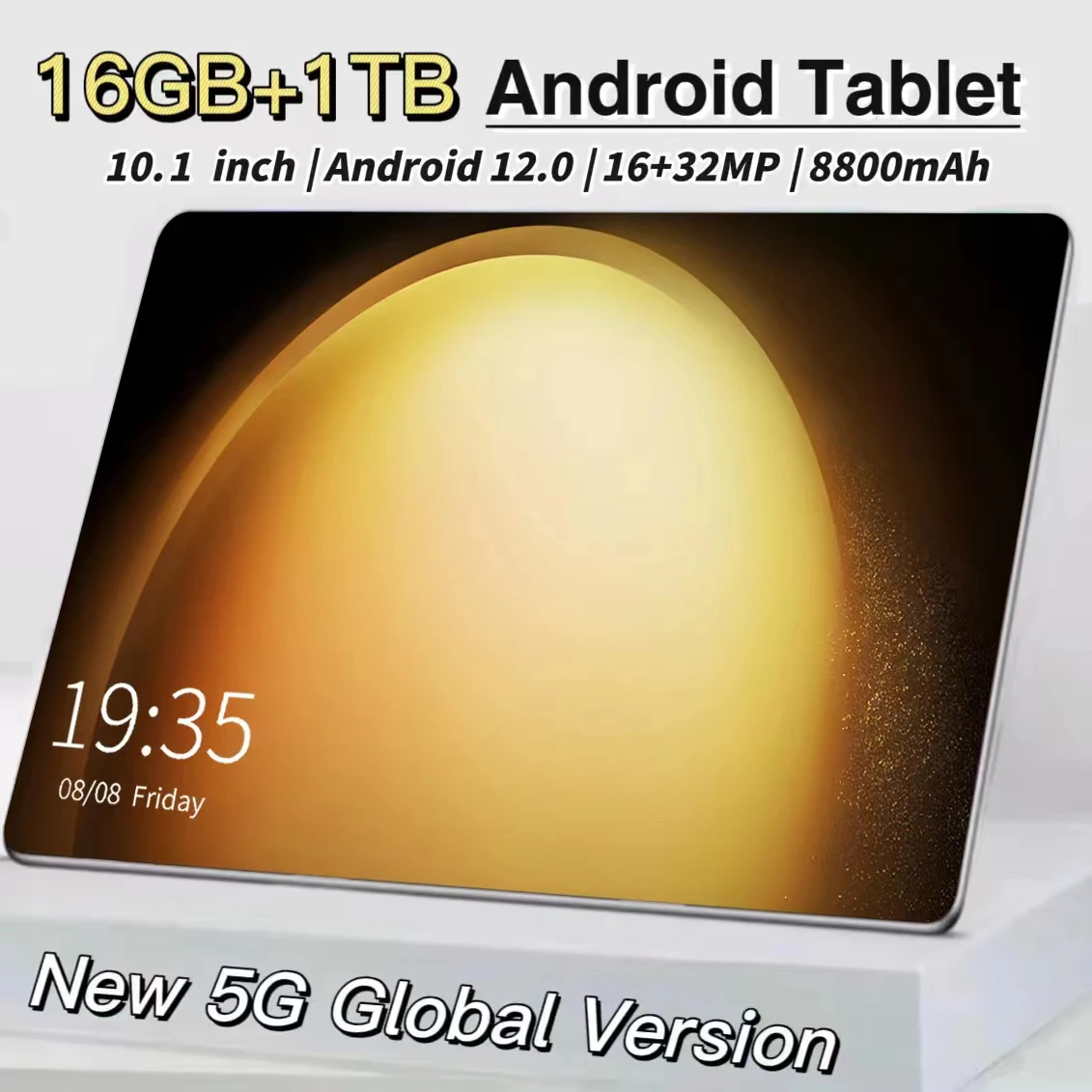 

2024 5G New 10.1 Inch Tablet Android 16GB RAM 1TB ROM Android 12.0 8800mAh MTK6797 Network Bluetooth tablets PC Full Screen