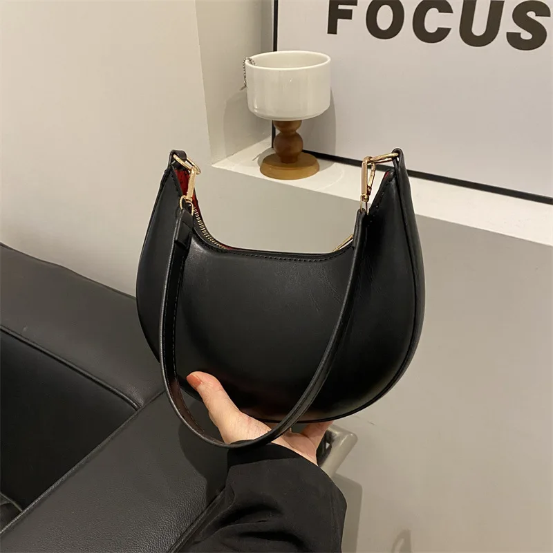 Stylish Synthetic Leather Underarm Women Bag, Fashionable Solid Color PU Shoulder Bag, Novel Tote Purse, Suitable for Daily Use
