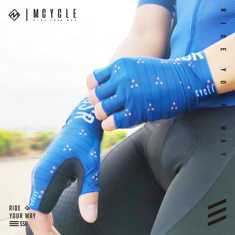 Mcycle 하이 퀄리티 반 손가락 캐시미어 젤 사이클링 장갑, 남성용 산악 자전거 장갑, 반 손가락 오토바이 장갑