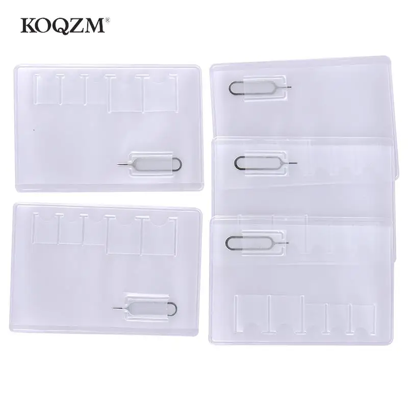 

5Pcs Portable SIM Micro Pin Memory Card Storage Bag Box SIM Card Protector Holder