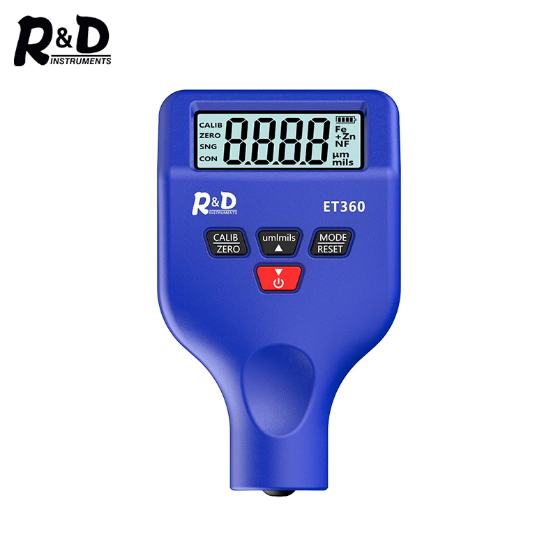R&D ET360 Thickness Gauges for Cars 0.1 Um Fe/NFe Fe + Zn High Precision Auto Paintwork Probe Test Meter paint coating meter paint thickness gauge thickness gauge wet film thickness gauge