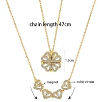 CARLIDANA transformer luxe trèfle à quatre feuilles pendentif collier cristal couleur or coeur amour bijoux pour femmes cadeau 6