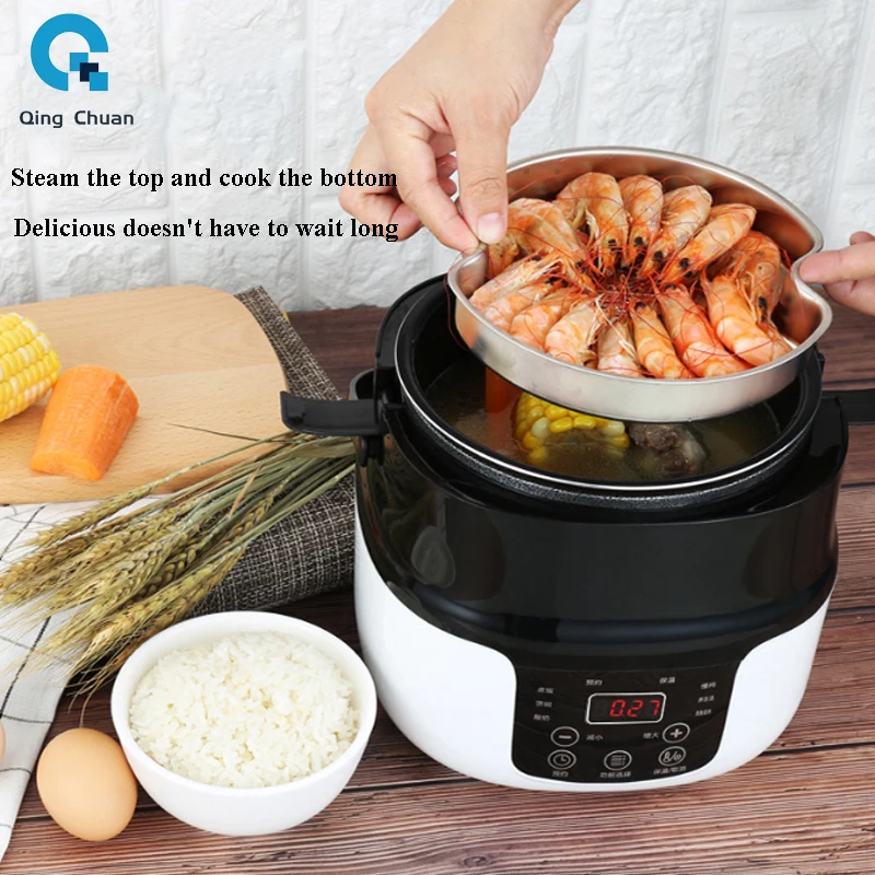 Car Rice Cooker 12V 24V 220V Car Home Dual Use Portable Soup Pot Multicooker Porridge Cooking Machine Truck Food Steamer Heater