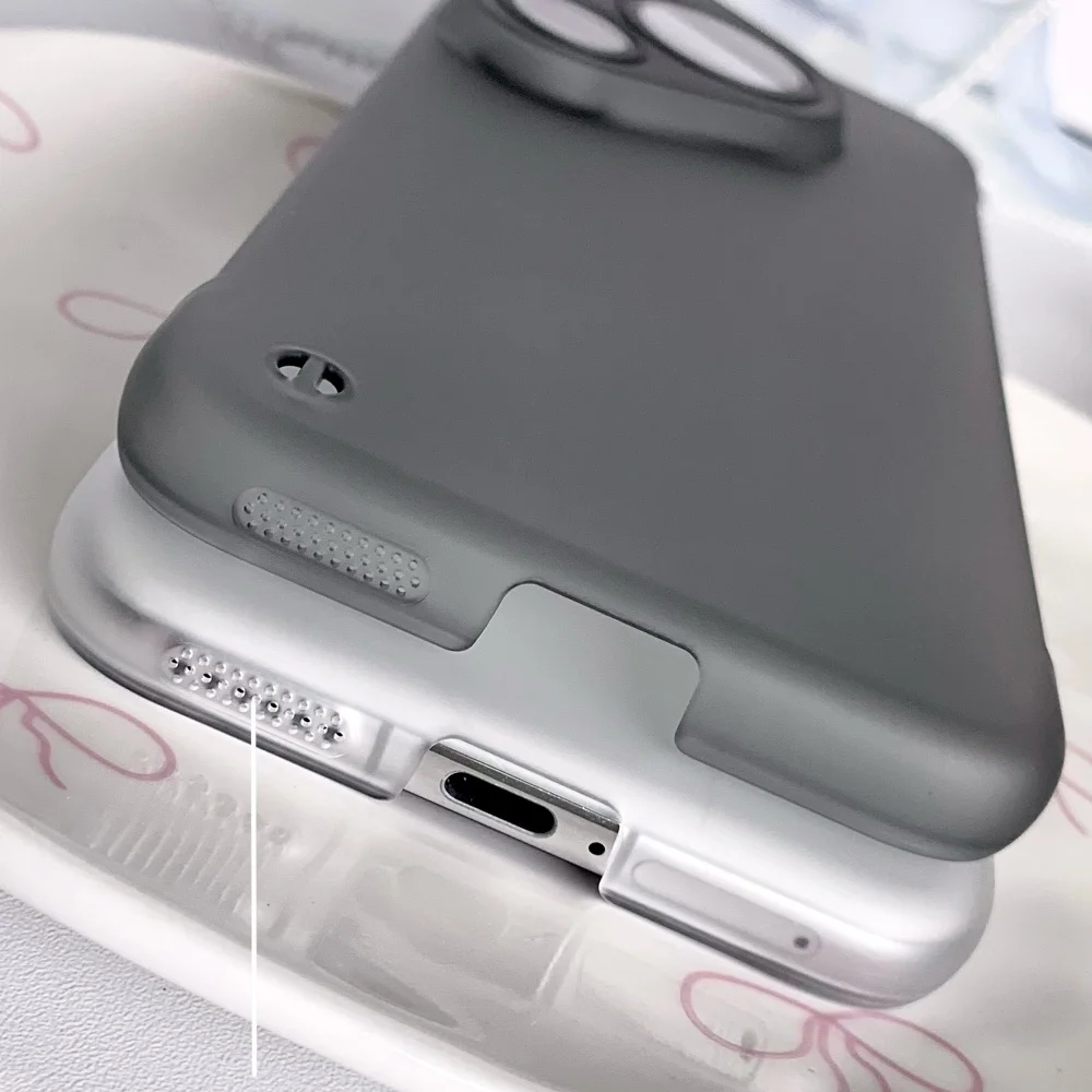 Frosted Ultra-Thin Frameless Matte Armor Case with HD Camera Lens Glass