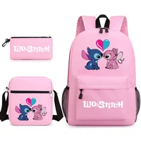 Stitch School Bag Casual Backpack Male and Female Student Backpack Printed Large Capacity Outdoor Backpack 2