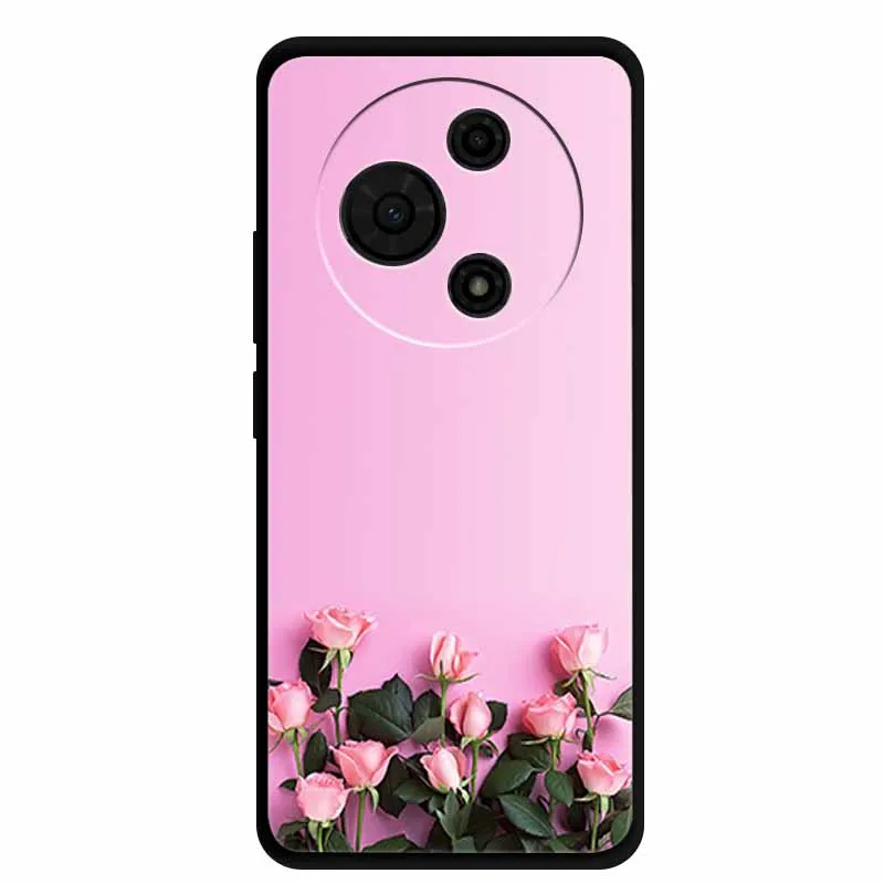 Cute Cartoon Colorful Soft TPU Silicone Back Cover - Black Phone Case
