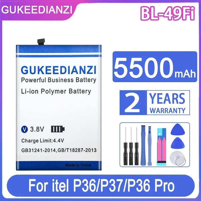 

GUKEEDIANZI Replacement Battery BL-49Fi BL49Fi 5500mAh For itel P37/P36 Pro P36Pro P37Pro Bateria