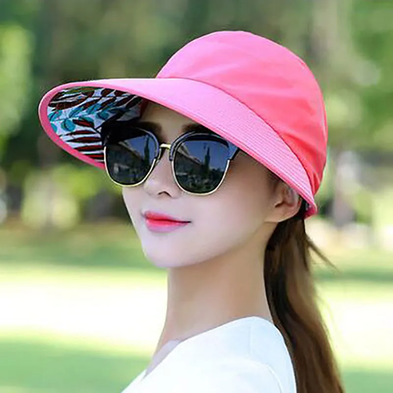 Sun hats Women outdoor beach wide brim sun hat golf caps visor protection for women girl