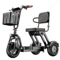 Trottinette électrique 3 roues 10 pouces pour adultes, pliable, avec siège enfant, 1000W 48V, tricycle électrique parent-enfant pour la famille 3