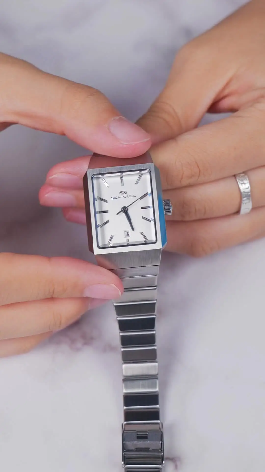 シルバー スクエア型 時計 vectorpremium_165-502509050041