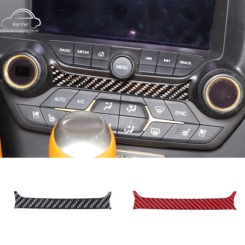 

For Chevrolet Corvette C7 2014-2019 Soft Carbon Fiber Air Conditioning Adjustment Panel Decorative Sticker Interior Accessories