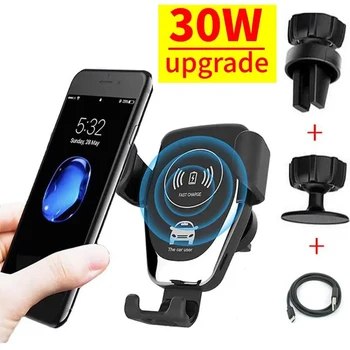 30W Car Wireless Charger Air Vent Mount Phone Holder Stand For iPhone 15 14 13 12 Samsung Xiaomi Induction Fast Car Charging