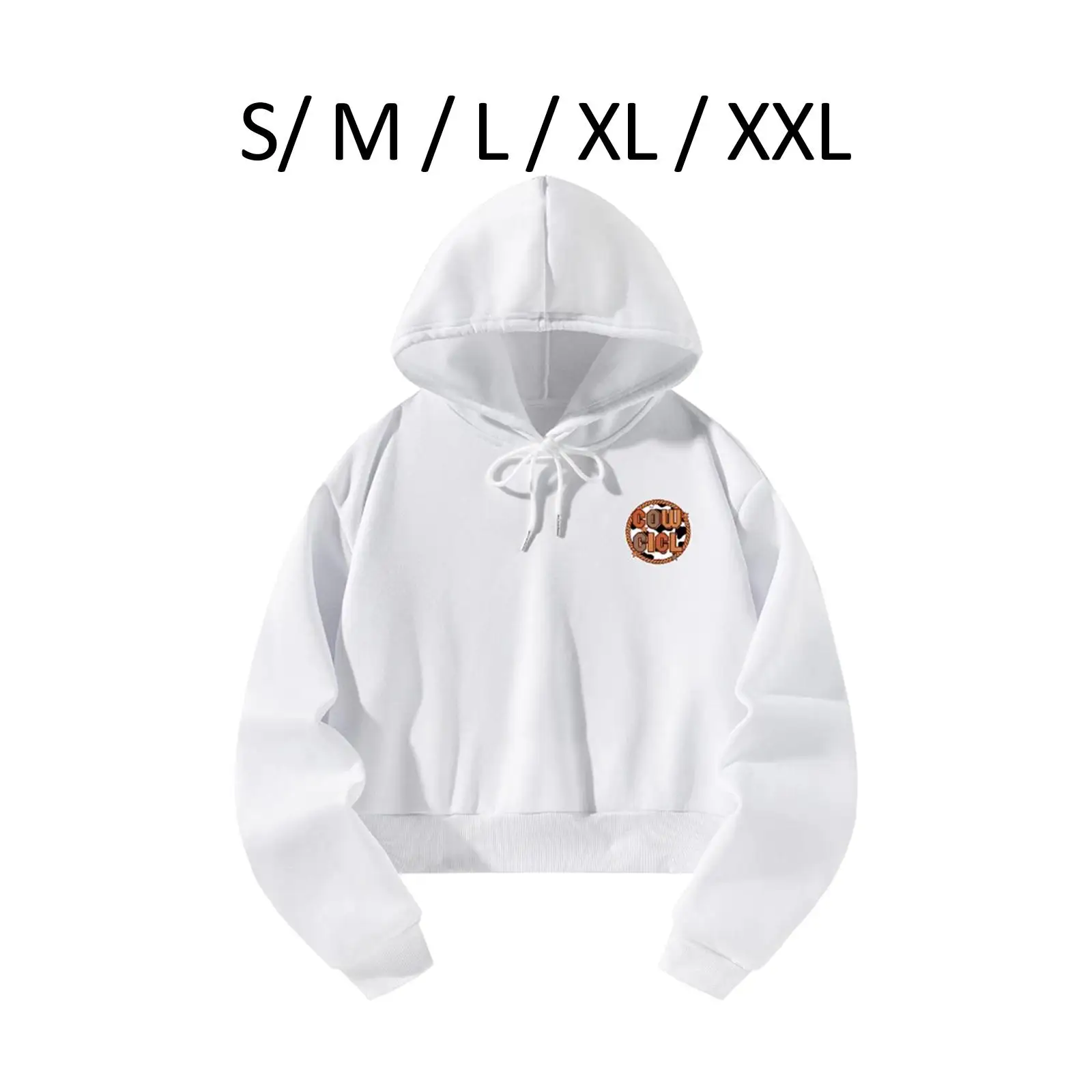 Women Crop Hoodie Stylish Soft Fall Winter Activewear Casual Hoodies Outfits Drawstring Pullover for Work Travel Workout White