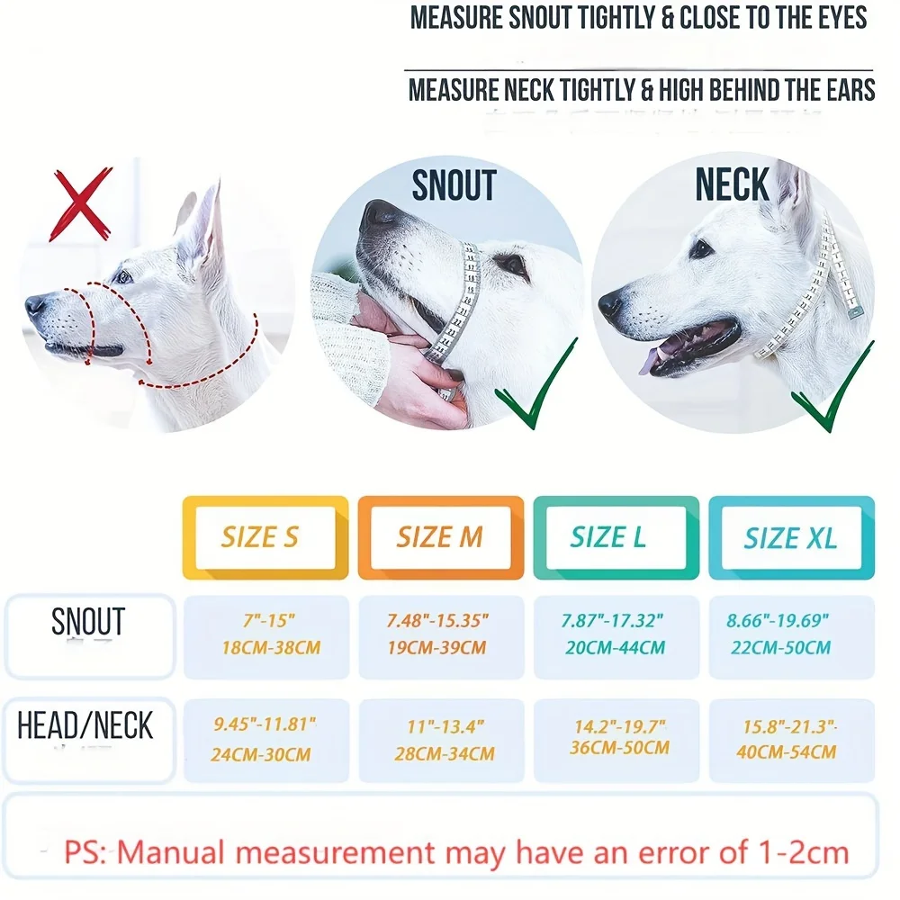2-Pack Adjustable Nylon Dog Muzzles with Reinforced Stitching Leader Halter with Safety Strap for Training and Pull-Free Walks dog muzzle