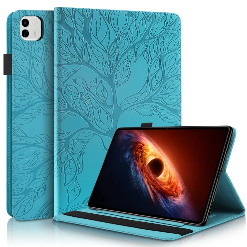 Tree Embossed PU Leather Wallet Stand Tablet Case Cover