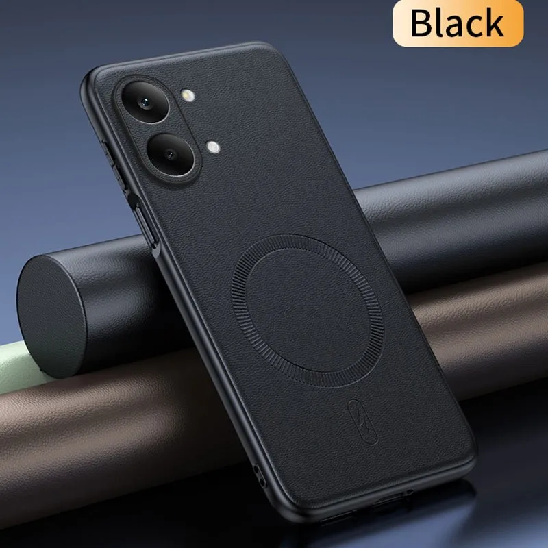 Magnetic Leather Shield Case - Anti-Fingerprint, Non-Slip PC+TPU Cover
