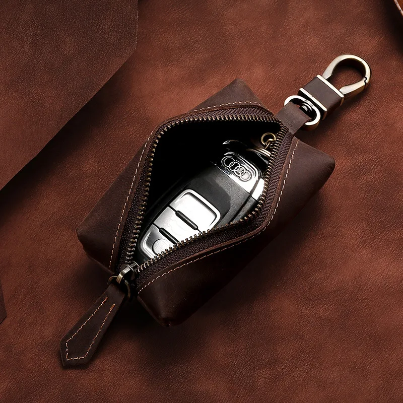 100% Real Leather Key Case for Household Keys Organizer