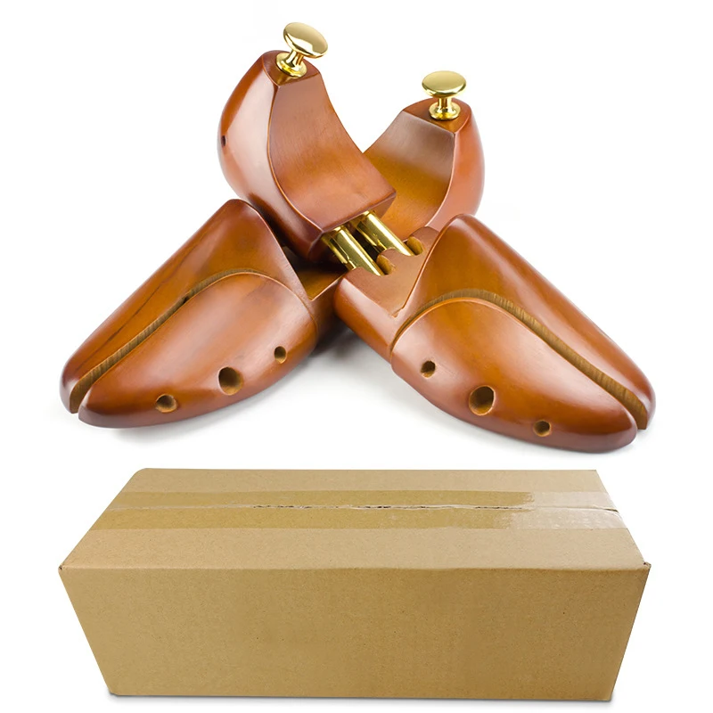 1 Pair Adjustable Shoe Trees Solid Wood Men's and Women's Shoe Support Knob Shaping Care Stretcher Shaper