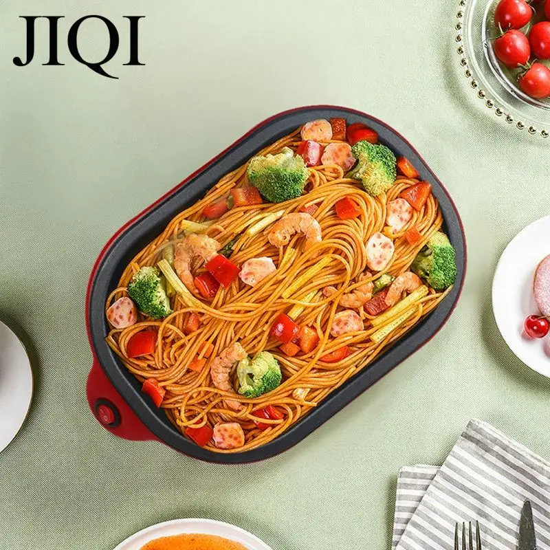 JIQI Non-stick Multicooker Thermostatic Frying pan Barbecue Grill Electric Skillet Steak Omelette Maker Pie Pizza Griddle 220V 3