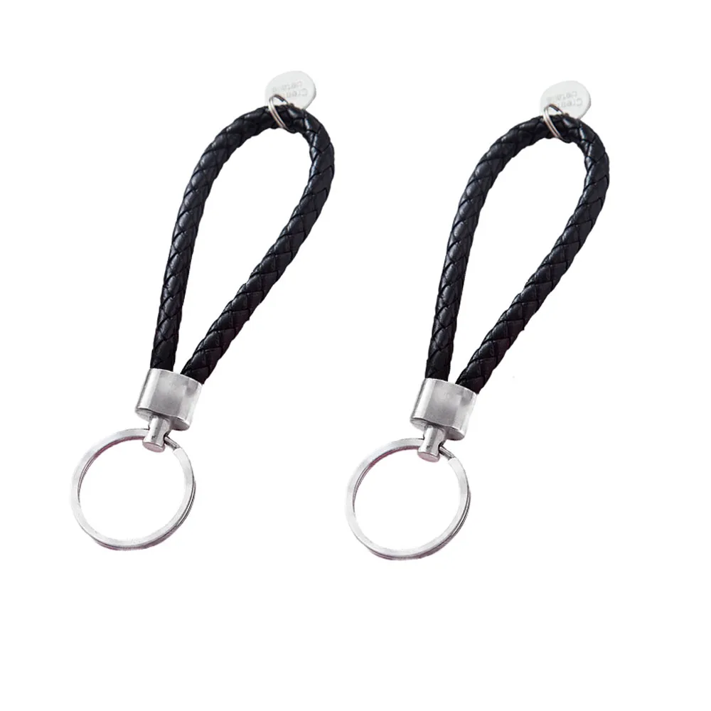 6PCS PU Leather Keychain For Women Men Braided Woven Rope Keyrings DIY Pendant Key Car Strap Trinket  Key Chain Holder Gift