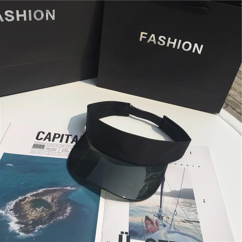 Sun Hat Summer Anti-UV Transparent Empty Top Plastic PVC Women Men Fashion Visor Caps Outdoor Sport Bicycle Sunshade sun hat,sun protection hat,empty top hat