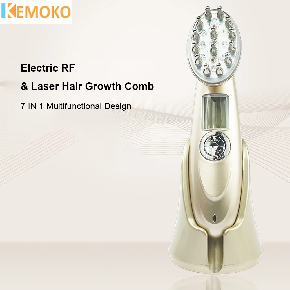 EMS RF Vibration Massager Red Light Hair Care Hair Loss Treatment Hair Regrowth Machine Electric Laser Hair Growth Comb Infrared